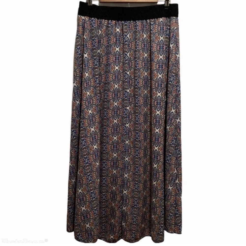 Lularoe Lucy Full Length Patterned Skirt Elastic Kaleidoscope pattern Large